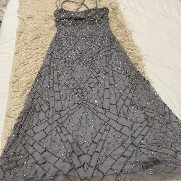 Adrianna Papell Dresses & Skirts - Adrianna Papell Silver Beaded Gown